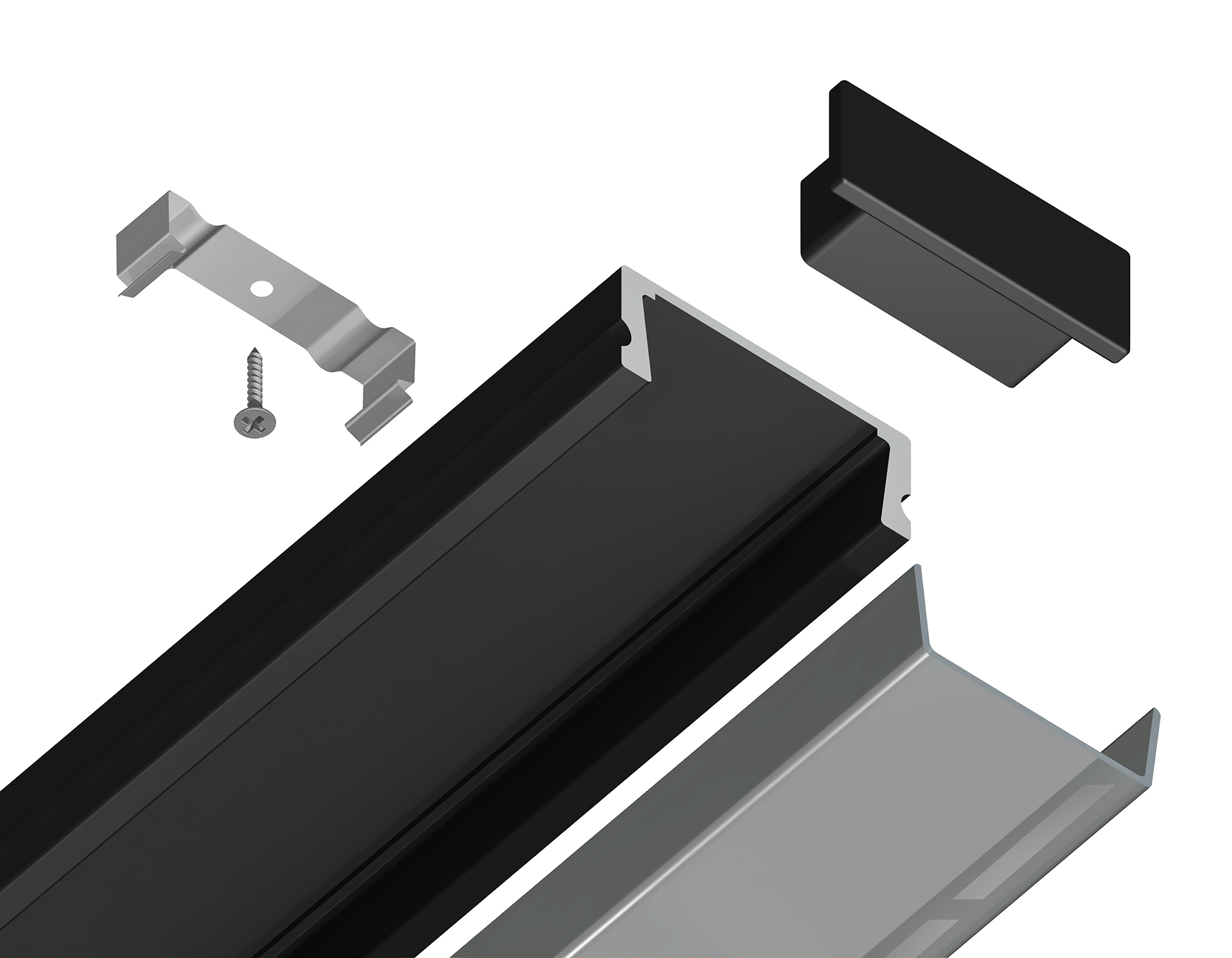 GP1700BK/BK черный/черный рассеиватель 2000*15.5*6